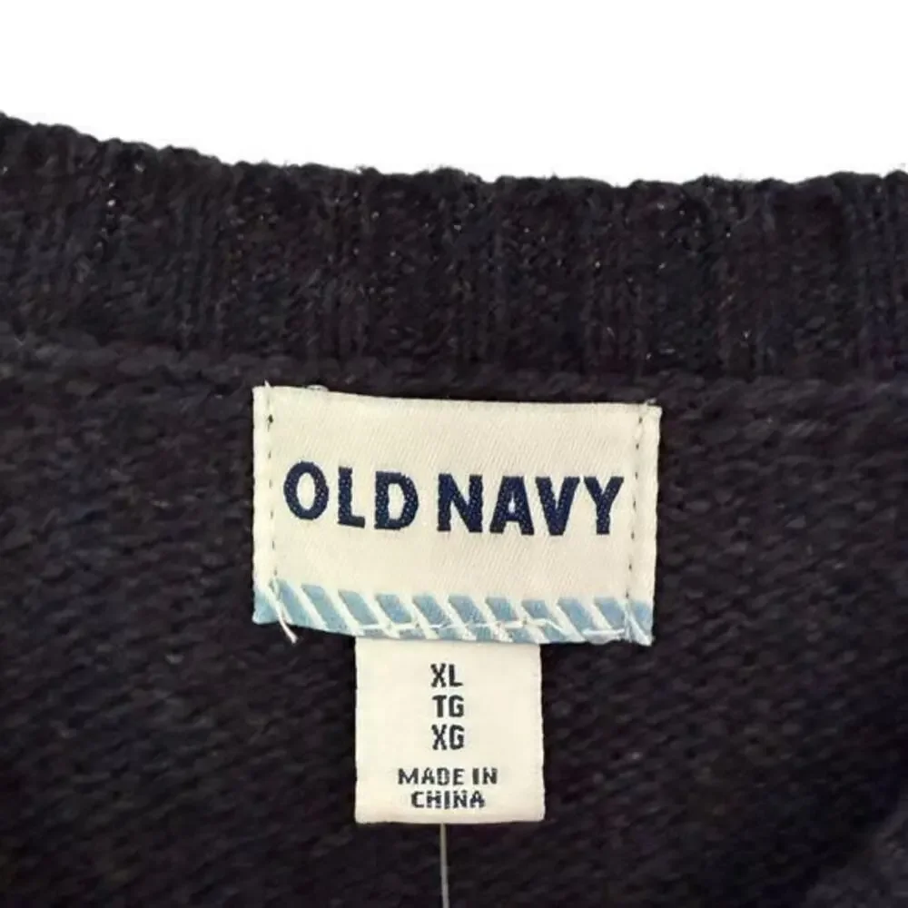 NWT Old Navy Wool Blend Blue Striped Rugby Sweater Men's Size XL